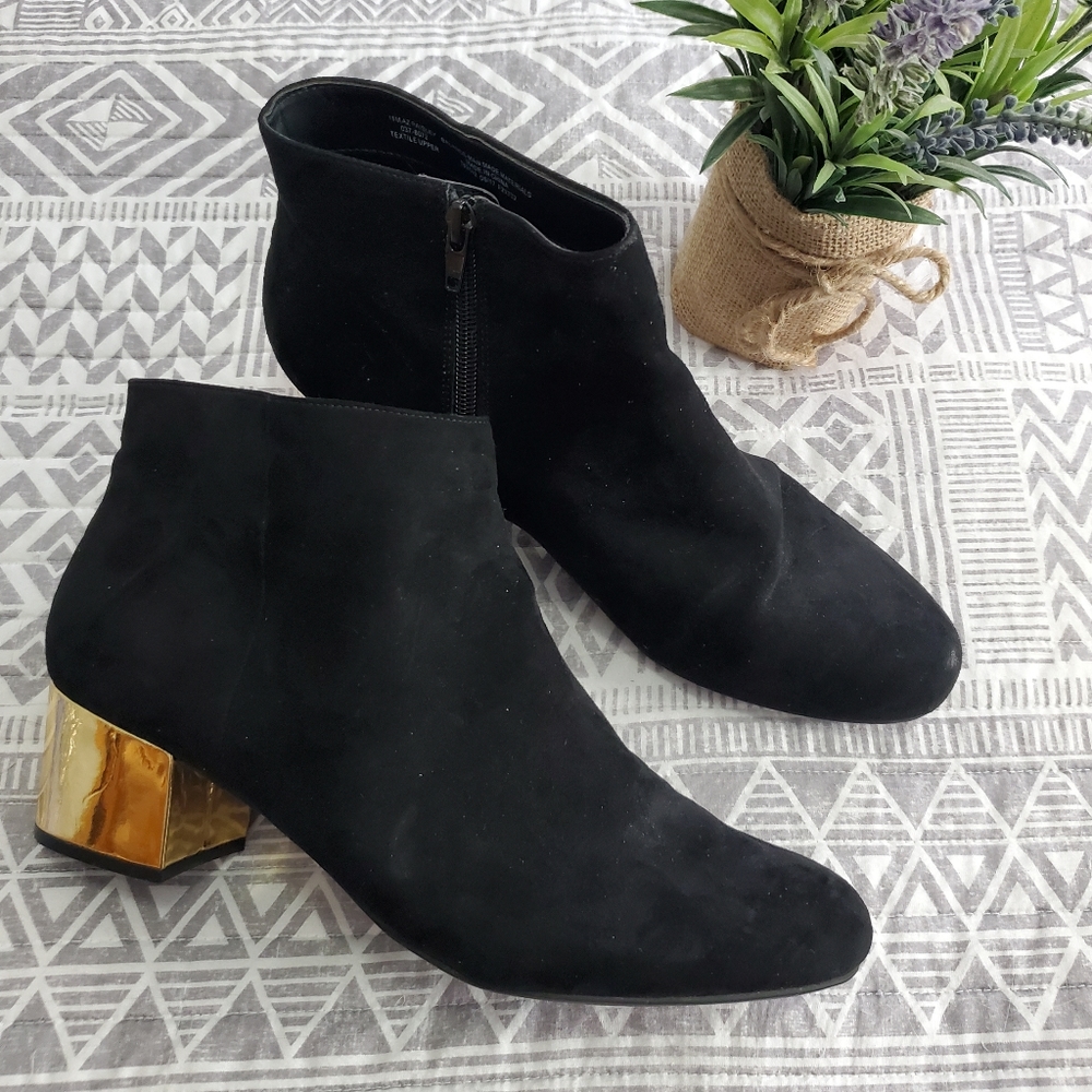 Gold Heeled Black Boots